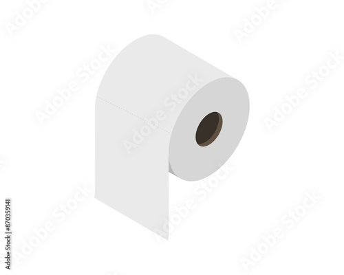 Toilet paper roll or tube icon design, template for wc. Bathroom hygiene icons, kitchen cleaning towel. Blank soft scroll product.