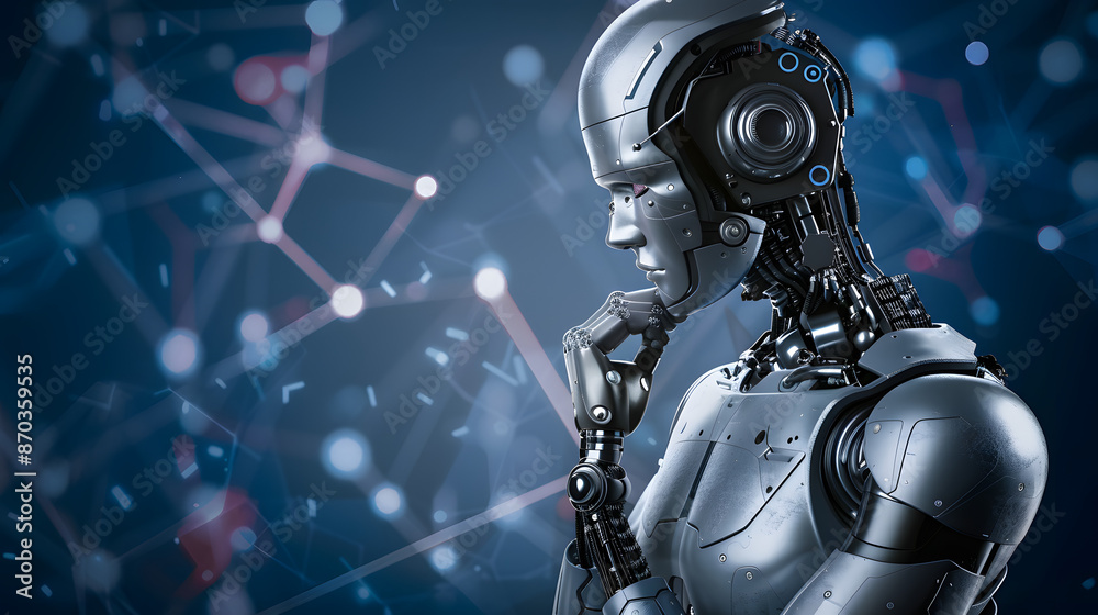 AI Robot thinking, Artificial intelligence AI Robot thinking, Artificial intelligence