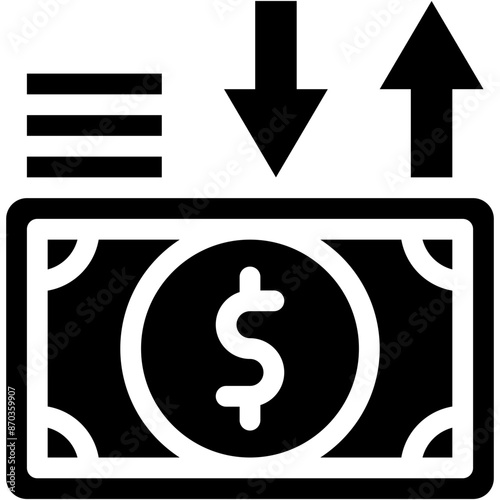 Vector Icon Cash Flow, Exchange, Trades, Business and Finance, Economic Crises