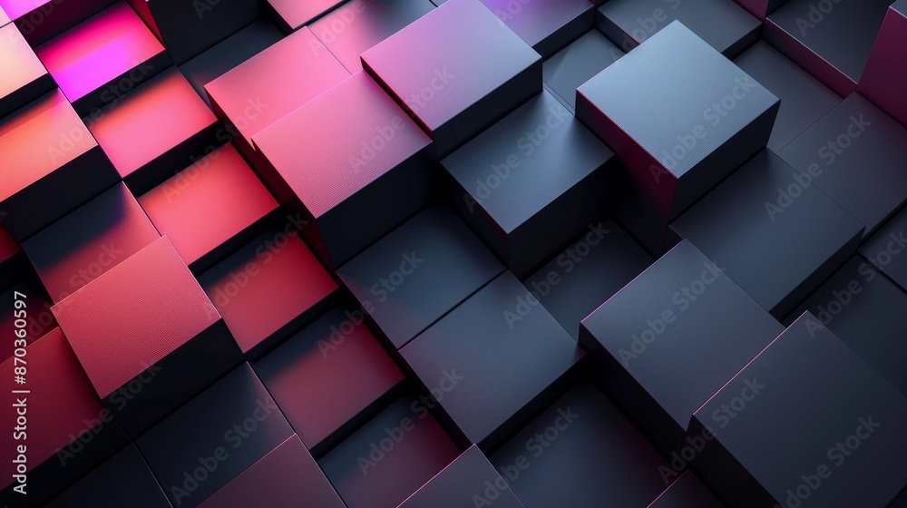 Abstract background of red and blue 3D cubes. Geometric pattern with depth and dimension. Perfect for tech, design, or modern concepts. Abstract background of red and blue 3D cubes. Geometric pattern with depth and dimension. Perfect for tech, design, or modern concepts.