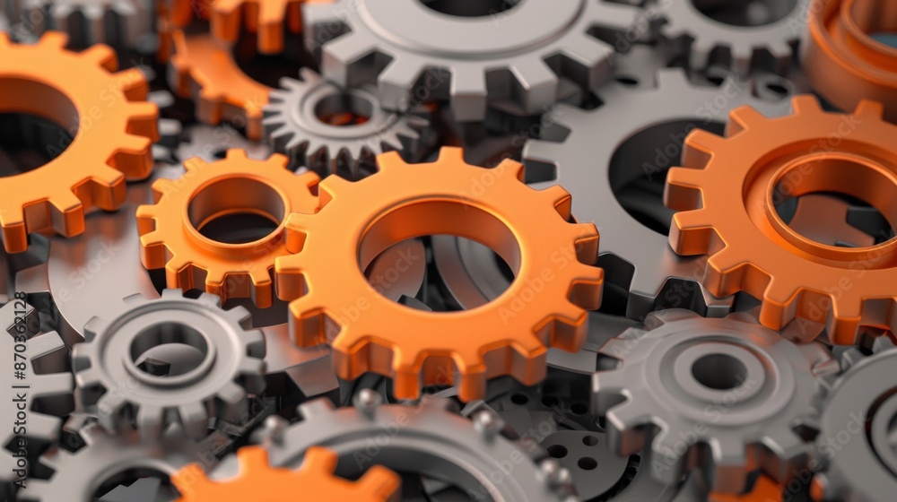 Concept of the gearwheels in the public sector, rendered in 3D Concept of the gearwheels in the public sector, rendered in 3D