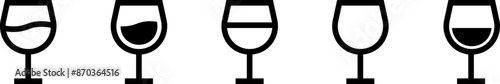 wine glass icons set. alcohol vector icon. beverage icon vector
