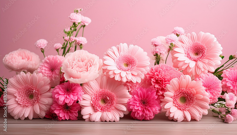 bouquet of pink flowers and pink background bouquet of pink flowers and pink background