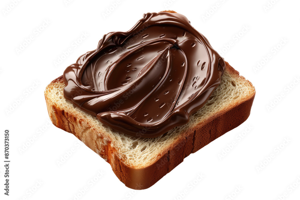 Chocolate spreed on sliced bread isolated on transparent background Chocolate spreed on sliced bread isolated on transparent background