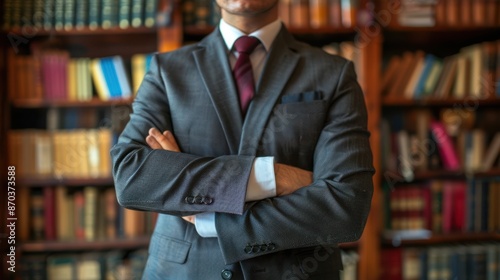 The businessman in the library