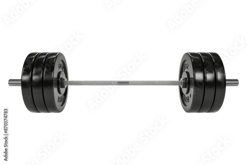 Gym barbell isolated on transparent background