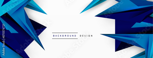 Minimal geometric abstract background. Low poly dynamic triangle design. Trendy techno business template for wallpaper, banner, background or landing