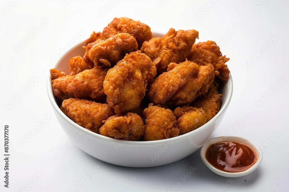 Spicy Indian chicken appetizer in a bowl selective focus. Spicy Indian chicken appetizer in a bowl selective focus.
