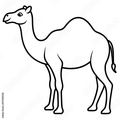 Camel line art vector design silhouette illustration.