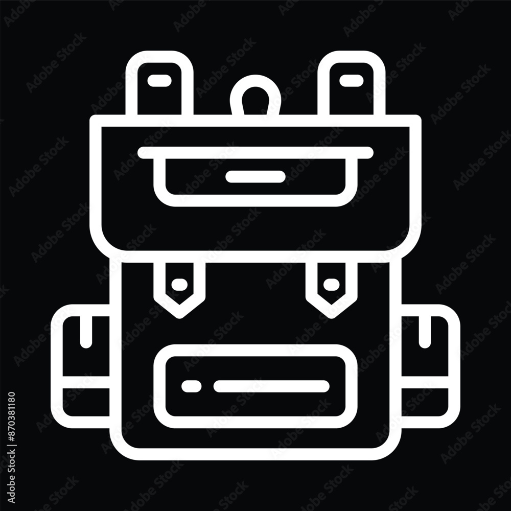 White Backpack Outline Icon White Backpack Outline Icon
