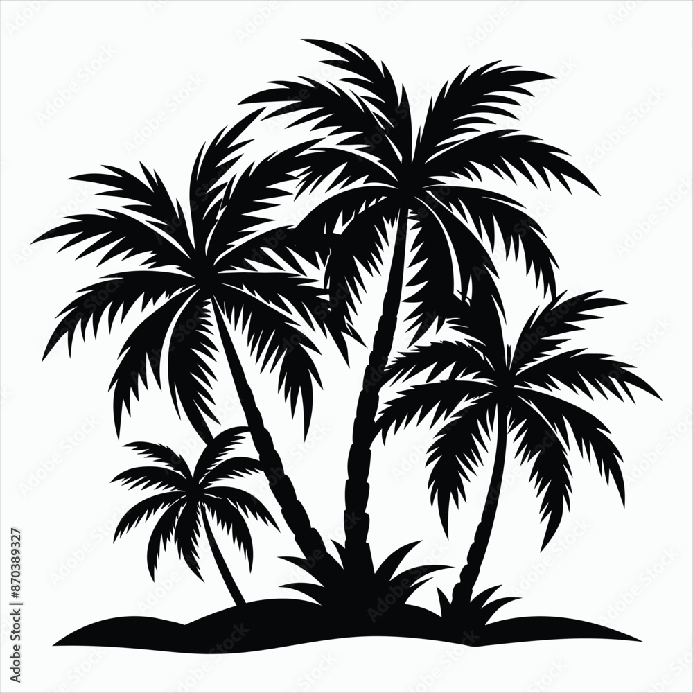 Palm Tree Harmony Silhouette Design