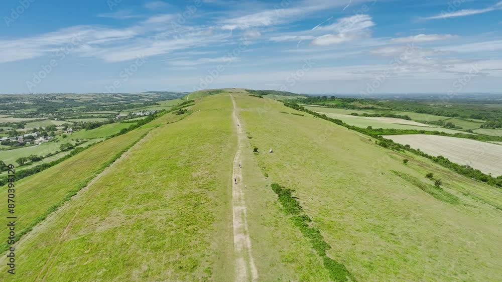 Ballard Cliff over Studland from a drone, Jurassic Coast, Dorset Coast, Poole, England Ballard Cliff over Studland from a drone, Jurassic Coast, Dorset Coast, Poole, England