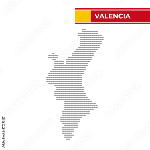 Dotted map of Valencia in Spain