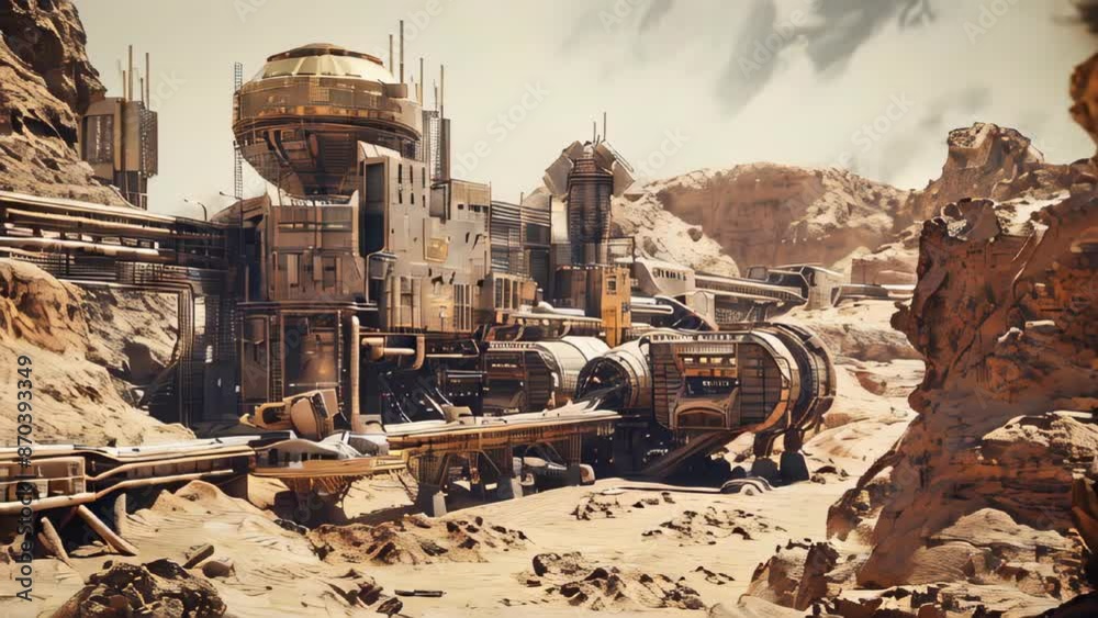 A mining facility on Mars A mining facility on Mars