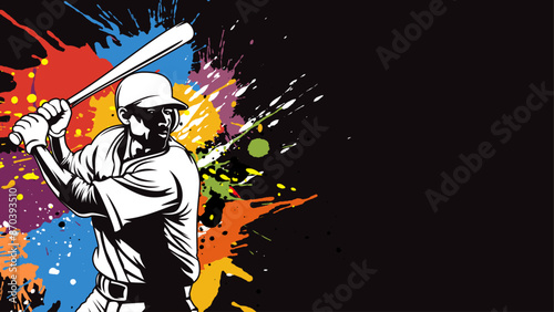 Baseball player. Baseball cap. Baseball sport theme vector illustration.