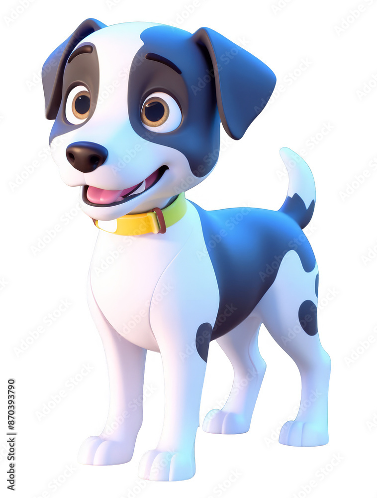Fototapeta premium Cheerful 3D Puppy Dog Character. Transparent PNG. Generative AI.
