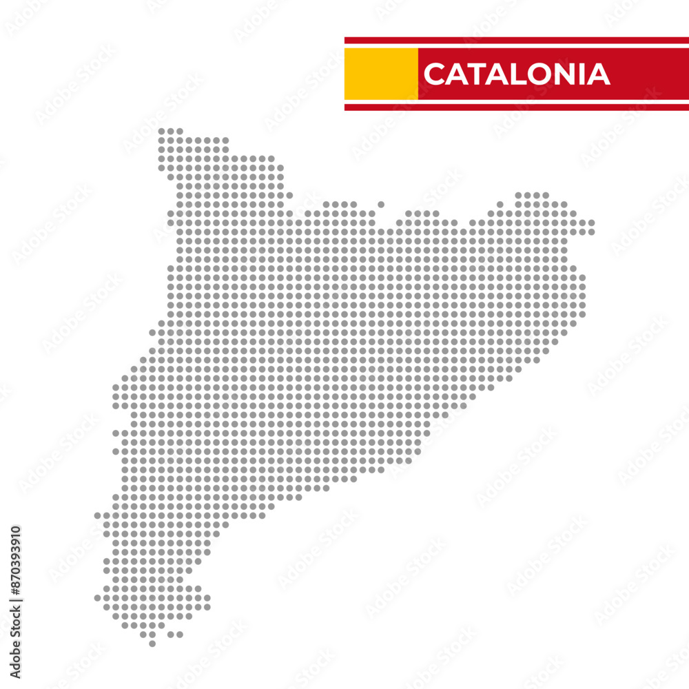 Obraz premium Dotted map of Catalonia in Spain