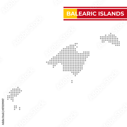 Obraz na plátně Dotted map of Balearic Islands in Spain
