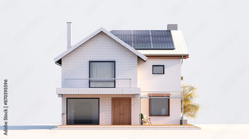 a house with solar panels on the roof