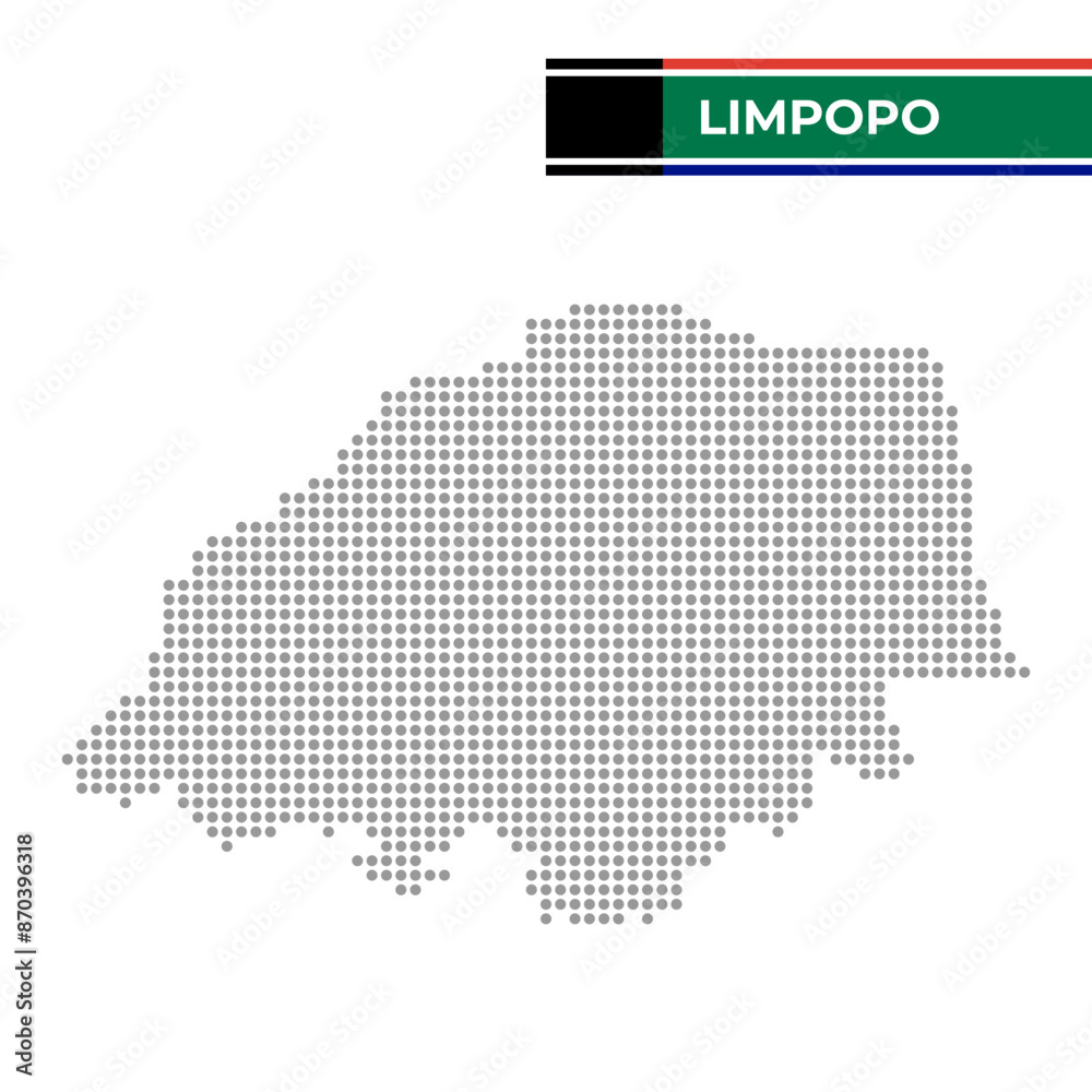 Fototapeta premium Dotted map of Limpopo is a province of South Africa