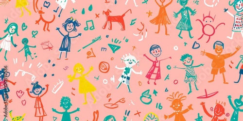 Whimsical Children Activities in Colorful Illustration