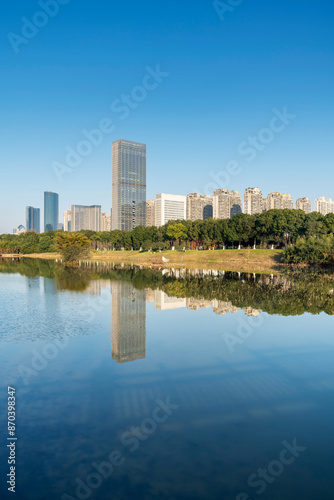 Lakeside modern office building in China