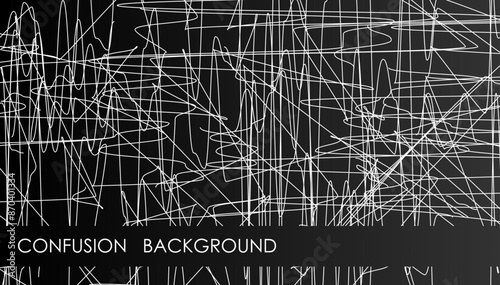 Horizontal confused lines abstract background with chaotic bumpy drawing stripes, cover, site presentation in HD format. UI template layout for web design of internet products. Vector banner