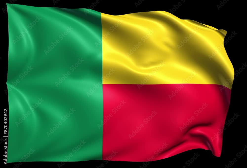 waving flag of Benin Loop waving flag of Benin Loop