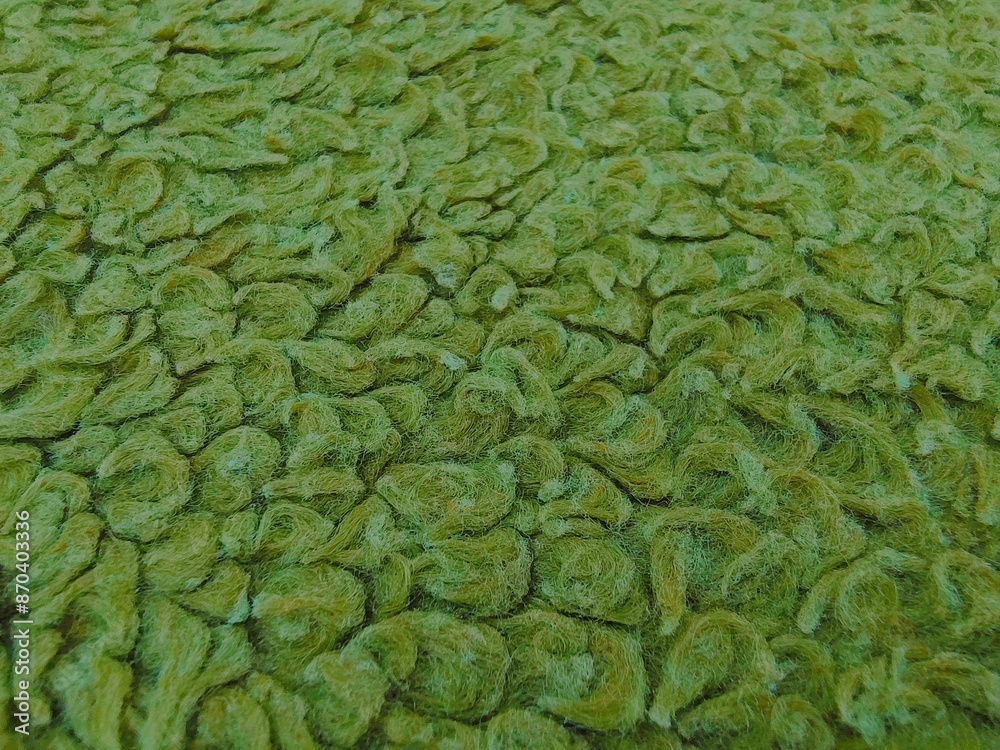 Obraz premium Green olive color Carpet rug mat textured pattern wallpaper, Green grainy woolen thread rug carpet fabric cloth textile design