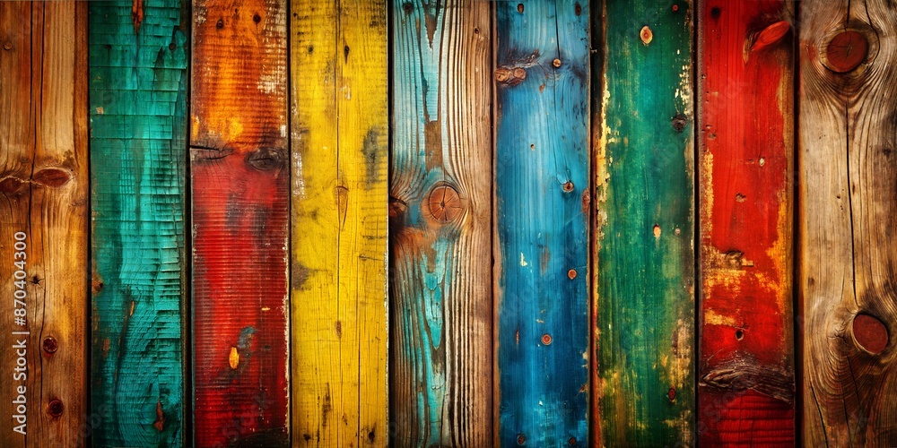 Grungy Colorful Wooden Background