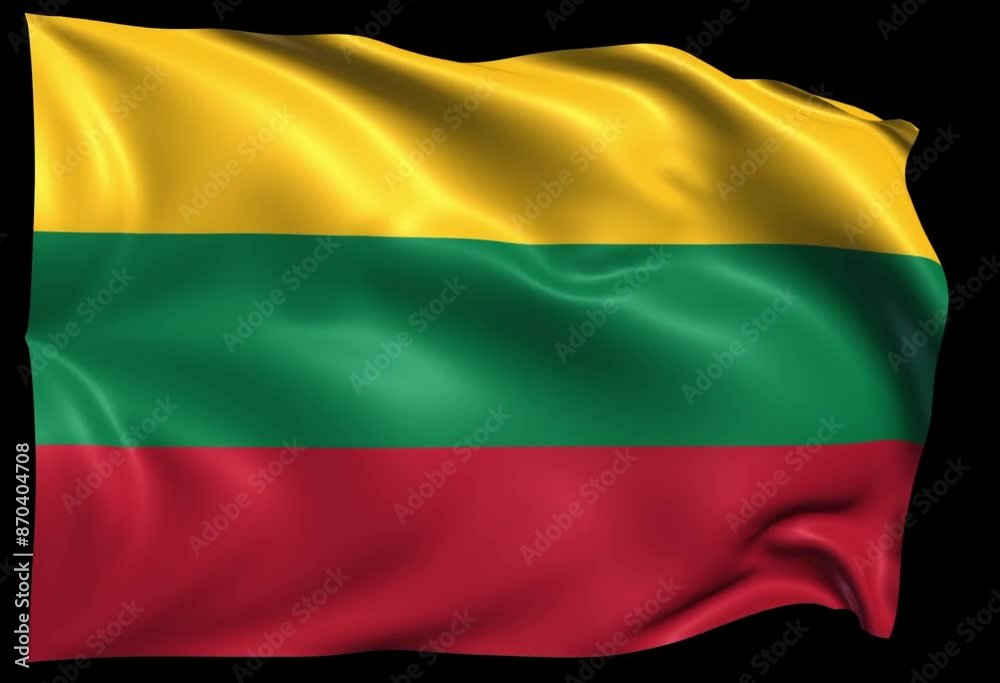 waving flag of Lithuania Loop waving flag of Lithuania Loop