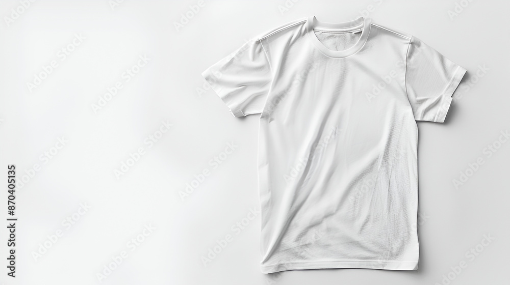 Front and back views of t-shirt on white background,Hanger with white t-shirt on light wall. for design,White t-shirt isolated on a white background,Blank white t-shirt against light textured
