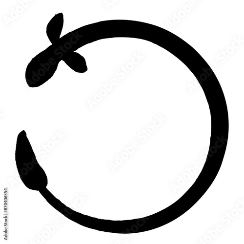 墨と筆で描いたうなぎのマーク
