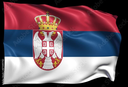 waving flag of Serbia Loop