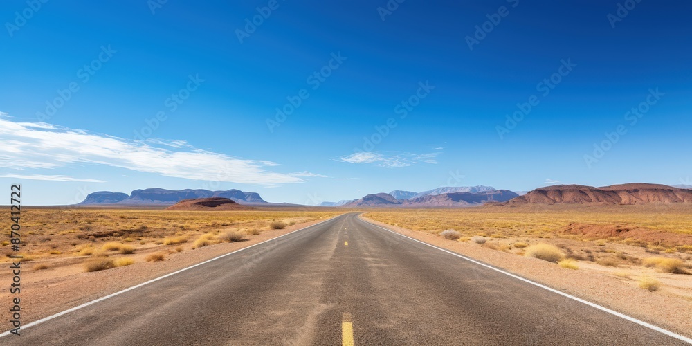 Empty Road Through Desert Landscape Empty Road Through Desert Landscape