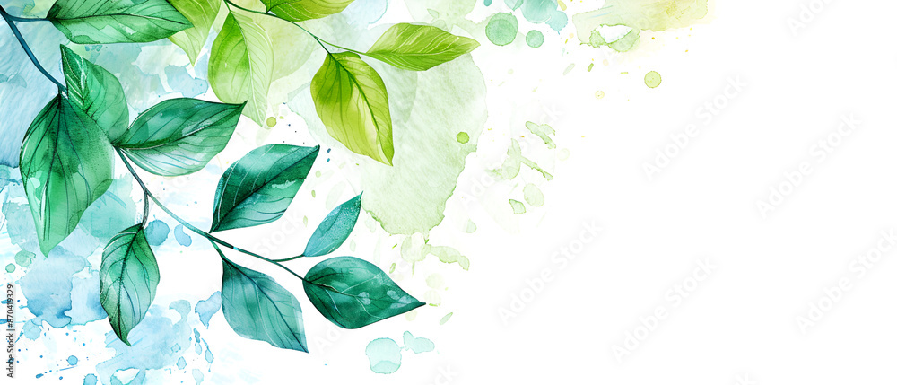 Watercolour leaves background Watercolour leaves background