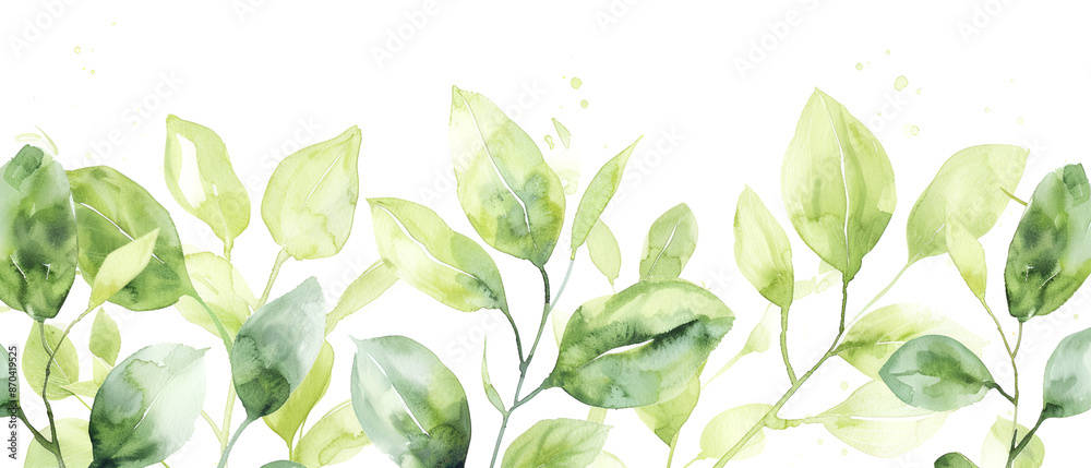 Watercolour leaves background Watercolour leaves background