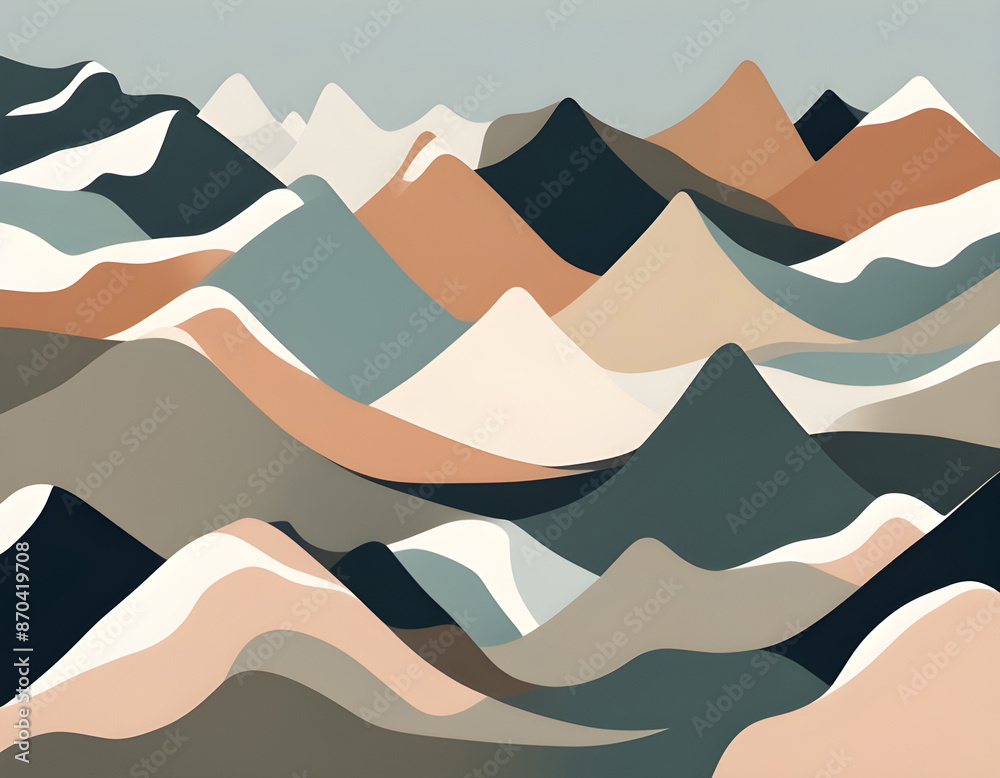 Morandi abstract irregular lines with background Morandi abstract irregular lines with background