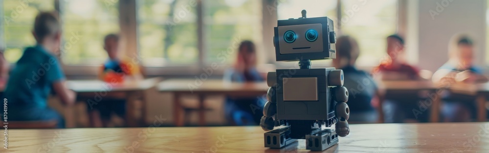Children and Teacher Assemble Robots in Classroom Children and Teacher Assemble Robots in Classroom