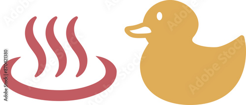 温泉　アヒル　アイコン