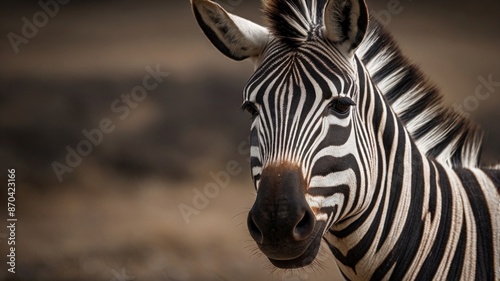 close-up portrait of a zebra in a wild 