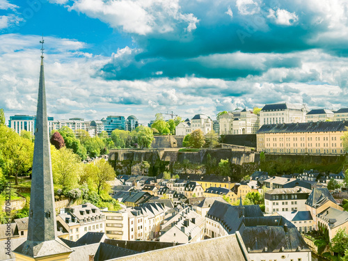 Street view of downtown Luxembourg photo