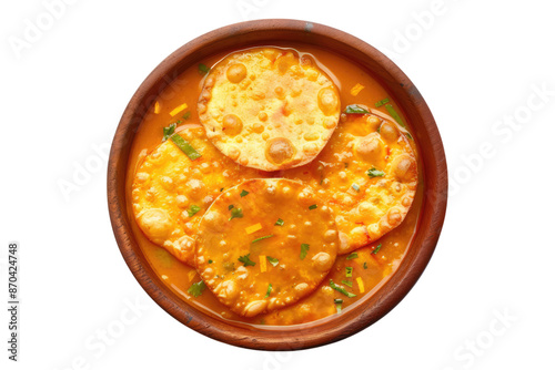 Indulgent aamras puri isolated on transparent background photo