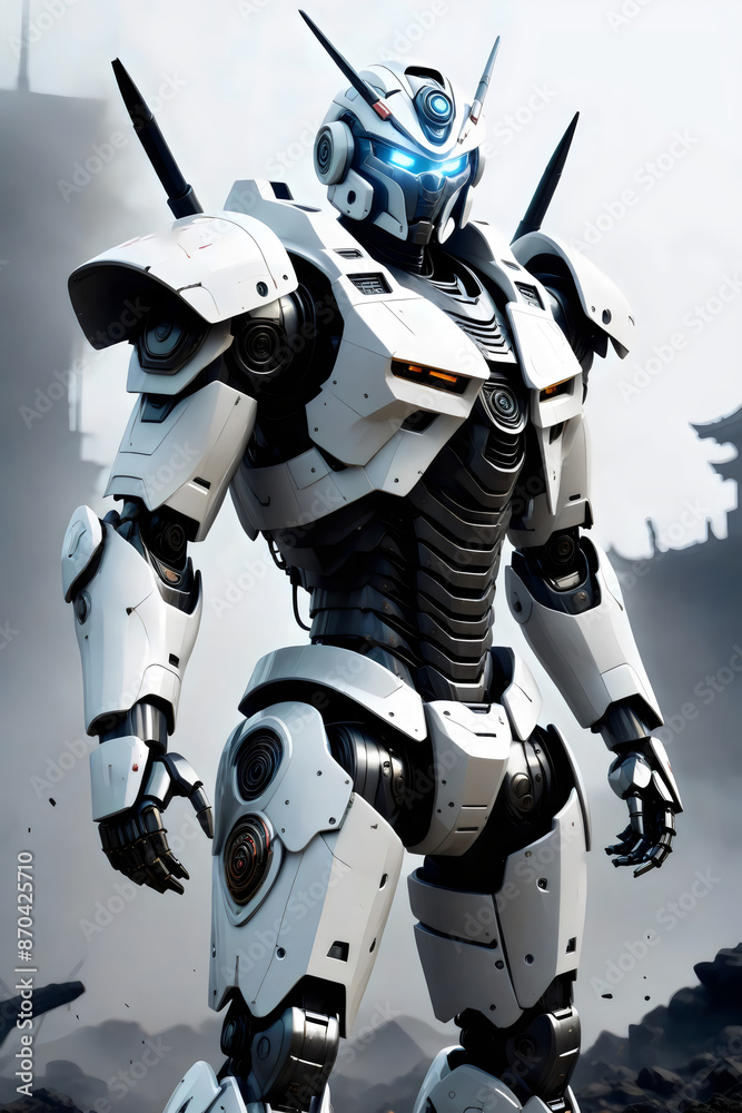 Fototapeta premium robot knight with sword