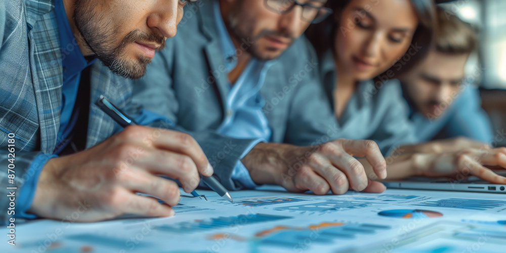Fototapeta premium Professional Executive business team brainstorming on meeting to planning investment project working and strategy of business making conversation with partner and consultation of collaboration