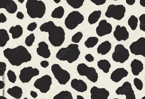 Black and white spotted cow skin texture background. To design square banners, postcards, social media posts.