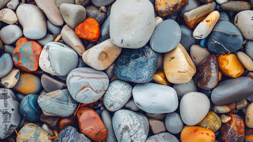 Nature's Artistry: Closeup of Pebbles, Stones, and Smooth Gravel on a Beach Nature's Artistry: Closeup of Pebbles, Stones, and Smooth Gravel on a Beach