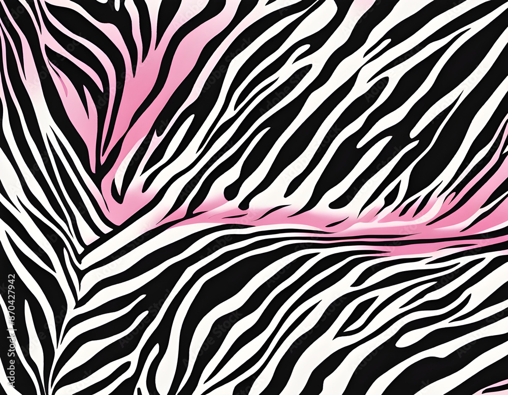 pink and white zebra skin. pink strip animal jungle texture zebra background.