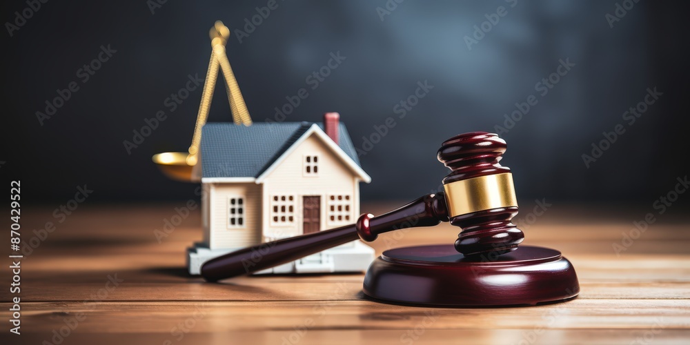 Gavel and House Model Gavel and House Model