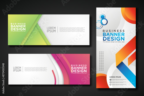 Set modern abstract banners for corporate concept, element design. Vector illustration